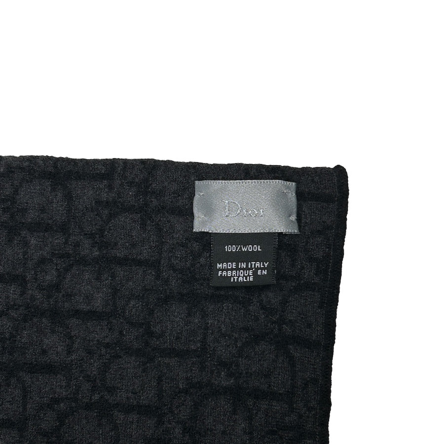 DIOR OBLIQUE MONOGRAM WOOLEN SCARF BLACK/GREY