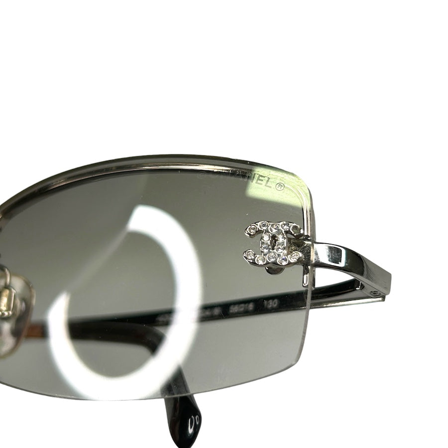 CHANEL C.124/6I RHINESTONE RIMLESS GLASSES - CLEAR LENS