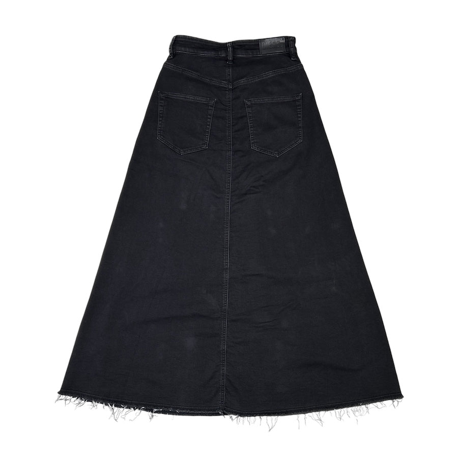 DIESEL BLACK BUTTON-DOWN MAXI SKIRT Y3GFY