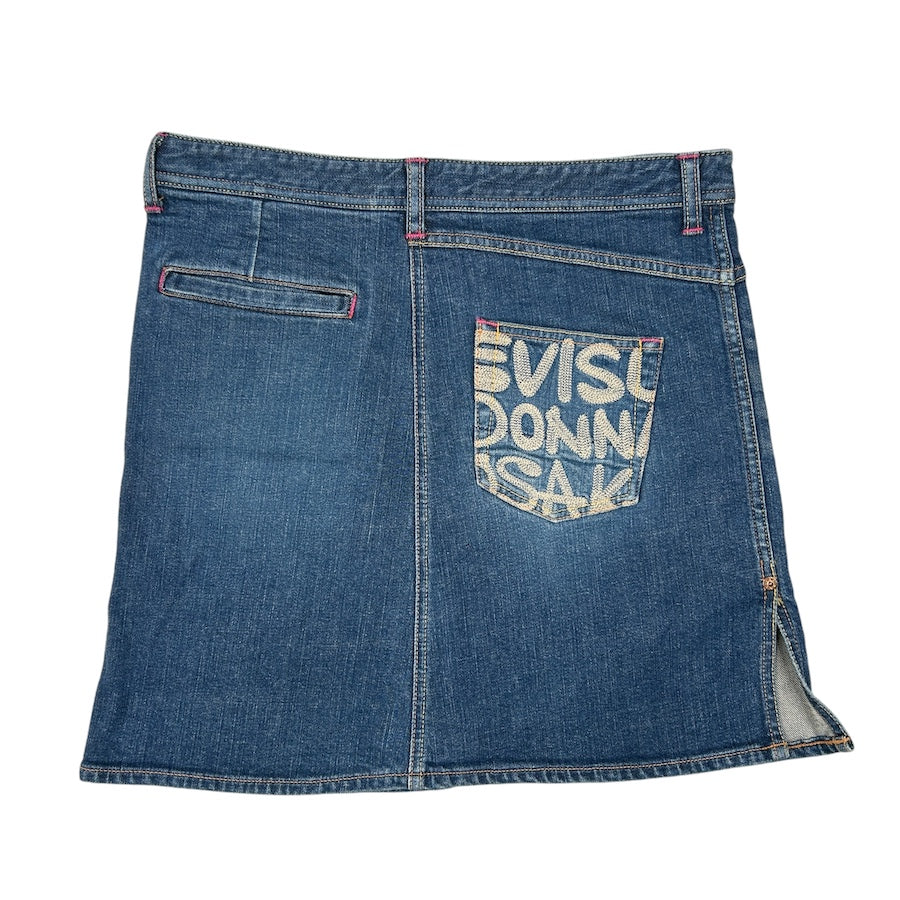 EVISU DONNA DENIM FRONT POCKET SKIRT