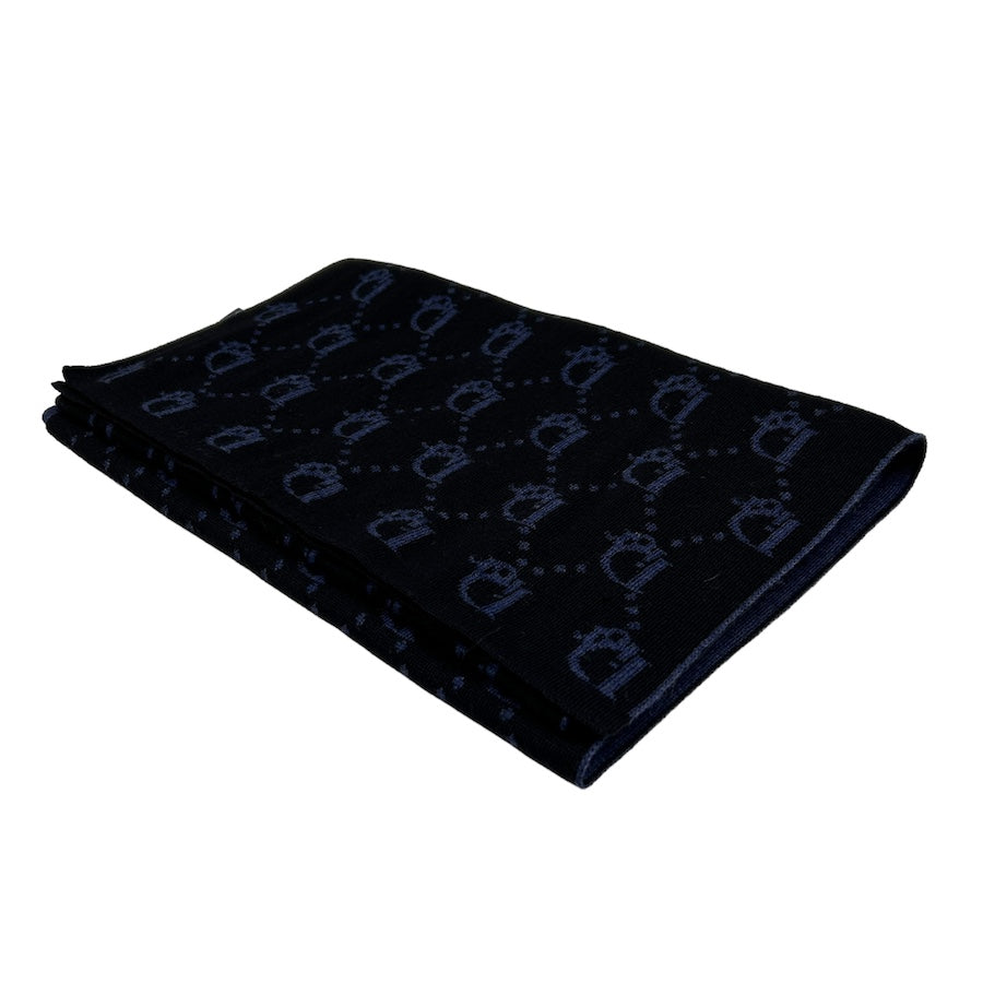 DIOR BLUE/BLACK OBLIQUE LOGO SCARF