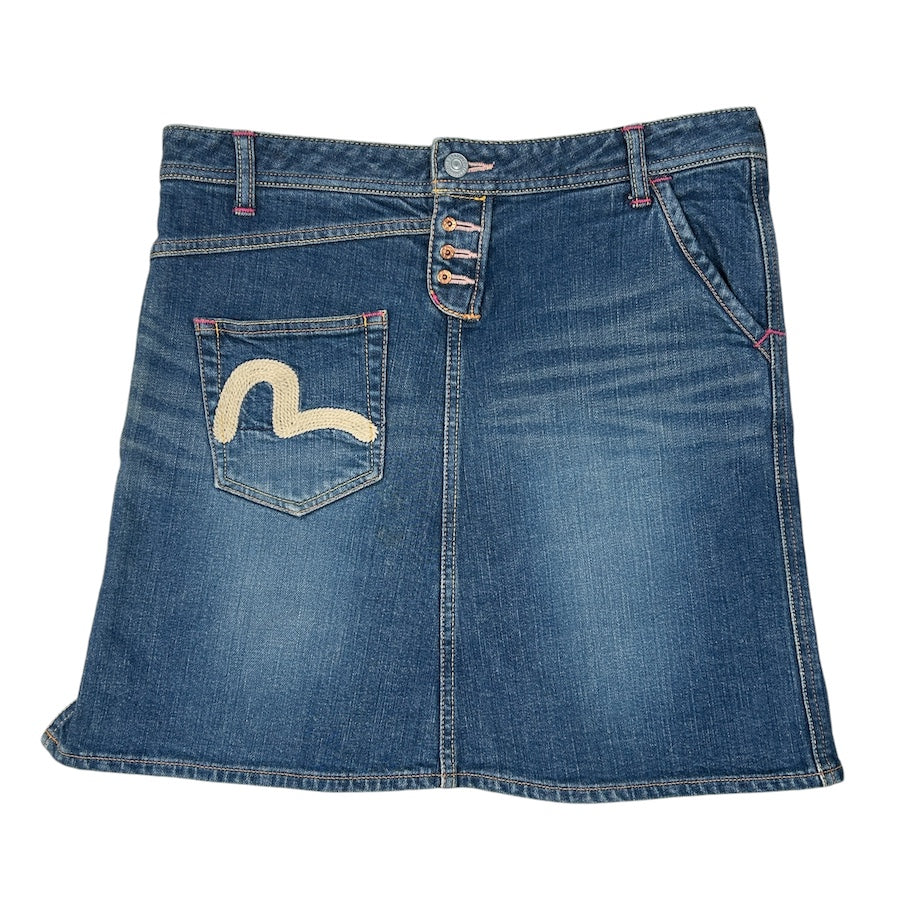 EVISU DONNA DENIM FRONT POCKET SKIRT