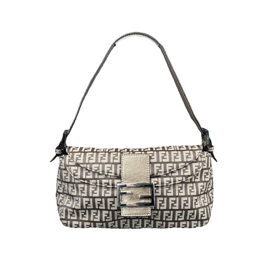 FENDI ZUCCHINO DOUBLE FLAP BAGUETTE BAG 032HFG