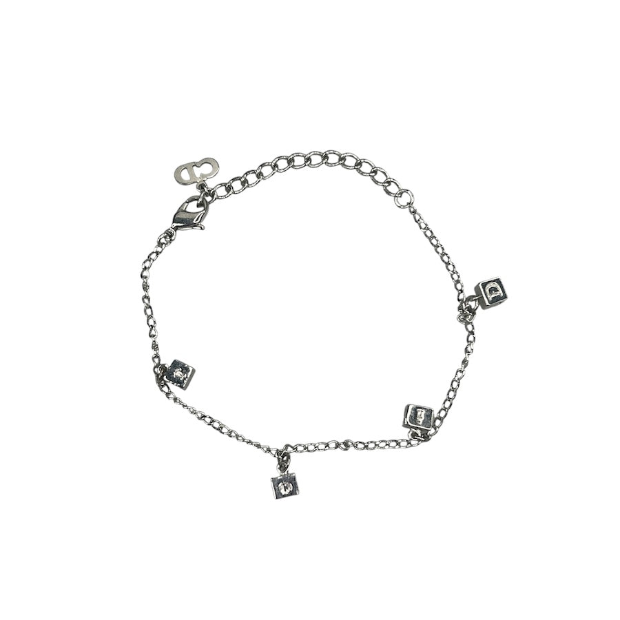 DIOR CUBE CHARM BRACELET - SILVER PLATED