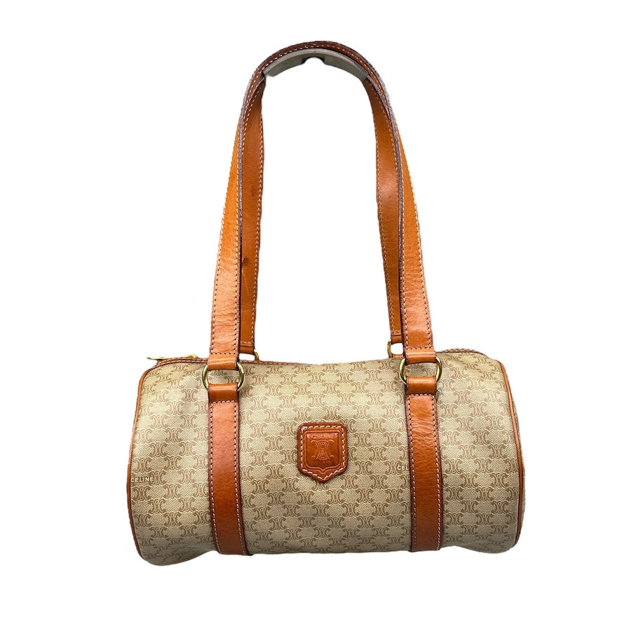 CELINE BEIGE MACADAM COATED CANVAS BARREL BAG (M94) 3URHF