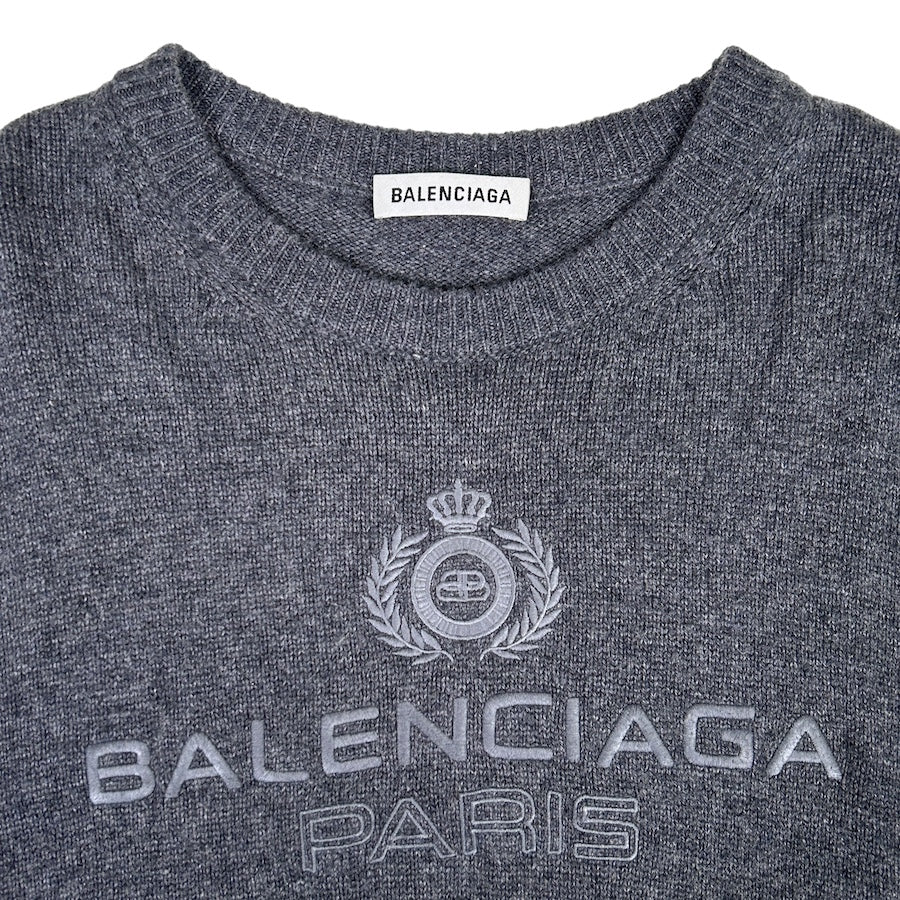 BALENCIAGA PARIS KNIT SWEATER - GREY