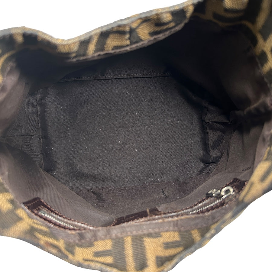 FENDI ZUCCA CANVAS HOBO SHOULDER BAG