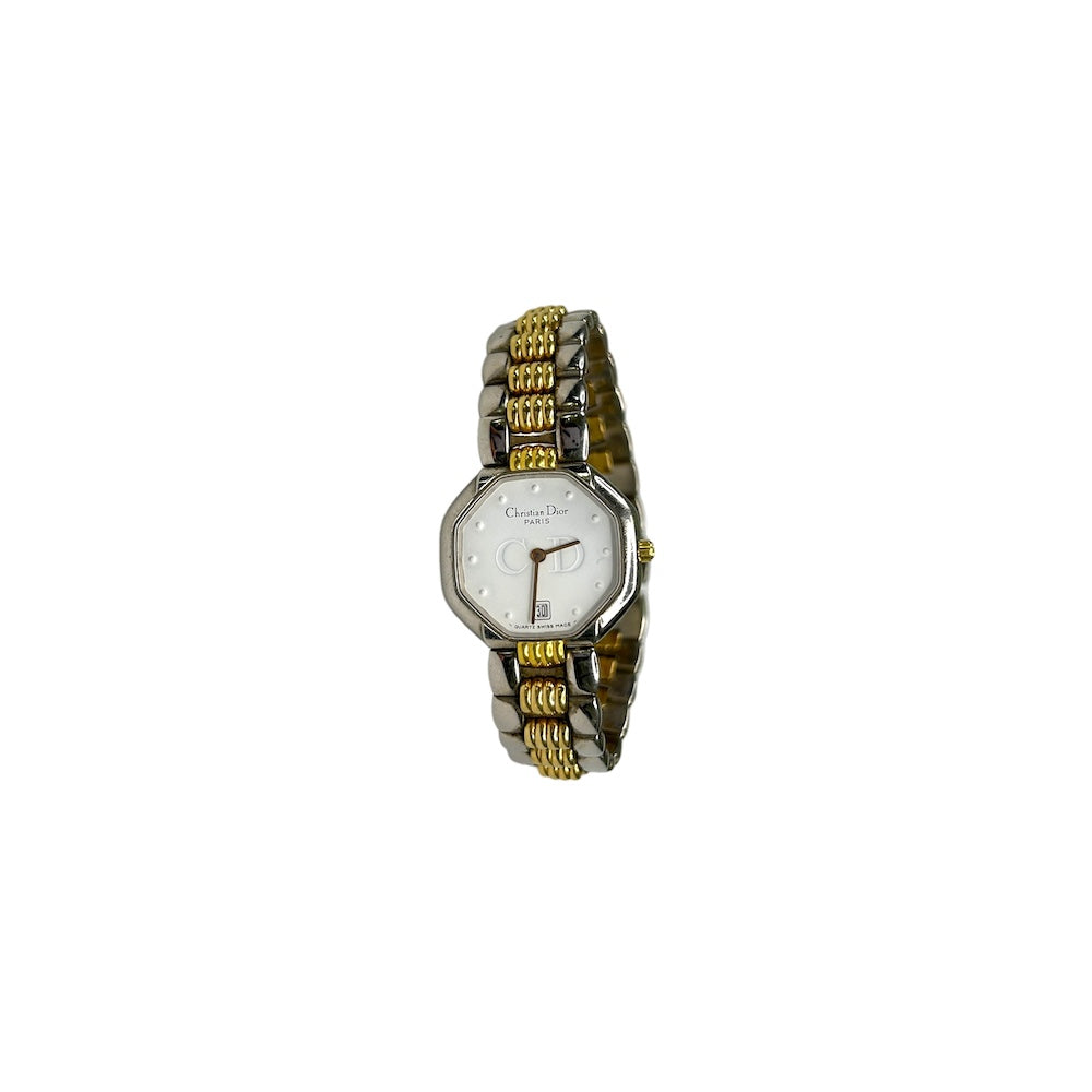 CHRISTIAN DIOR GOLD/SILVER TWO-TONE STEEL WATCH