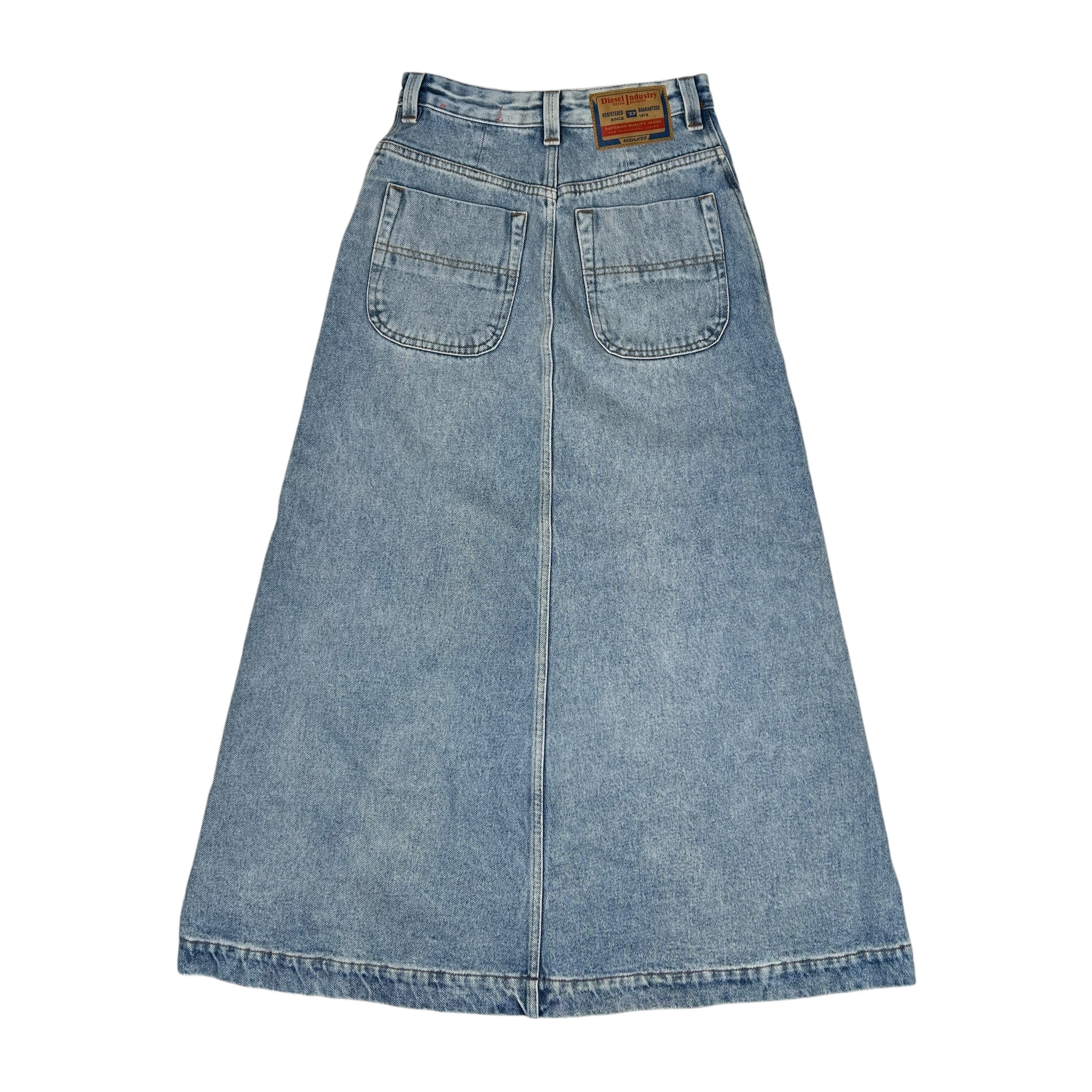 DIESEL DENIM CENTRAL BUTTON DENIM MAXI SKIRT