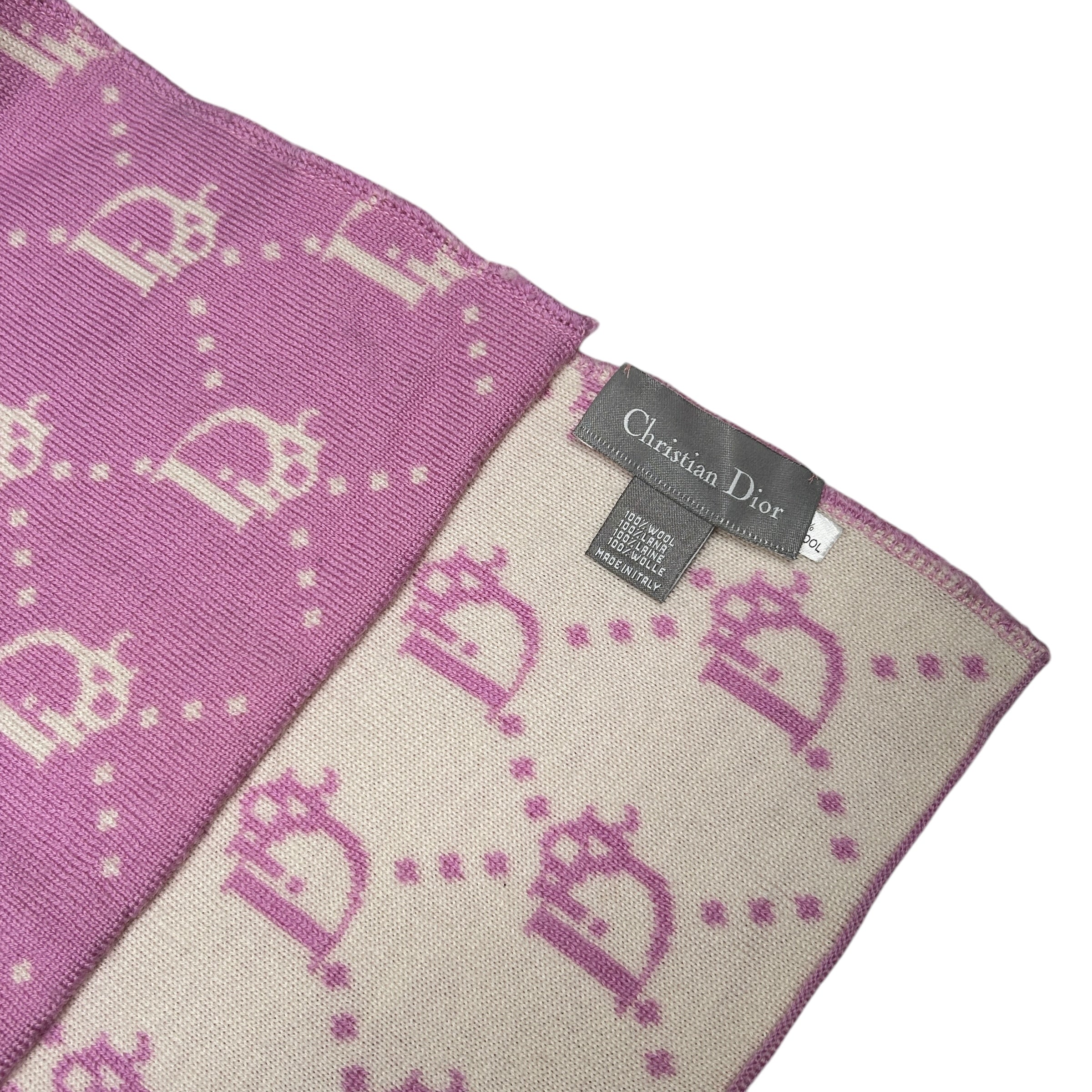 DIOR MONOGRAM SCARF PINK/WHITE