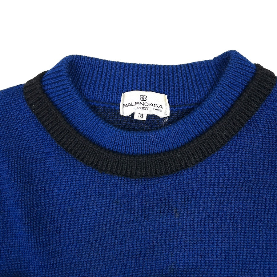 BALENCIAGA SPORTS 90S KNIT SWEATER - BLACK / BLUE