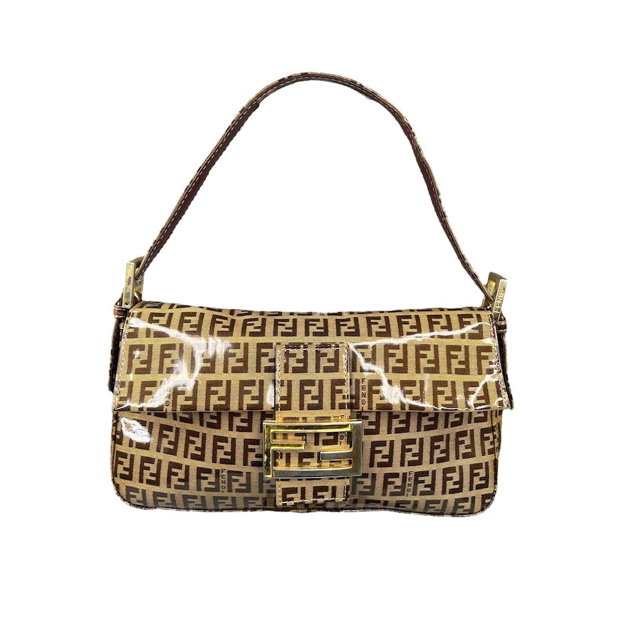 FENDI CARAMEL ZUCCHINO PVC BAGUETTE BAG