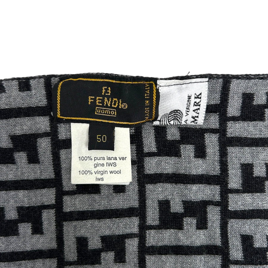 FENDI grey/grey zucca monogram scarf