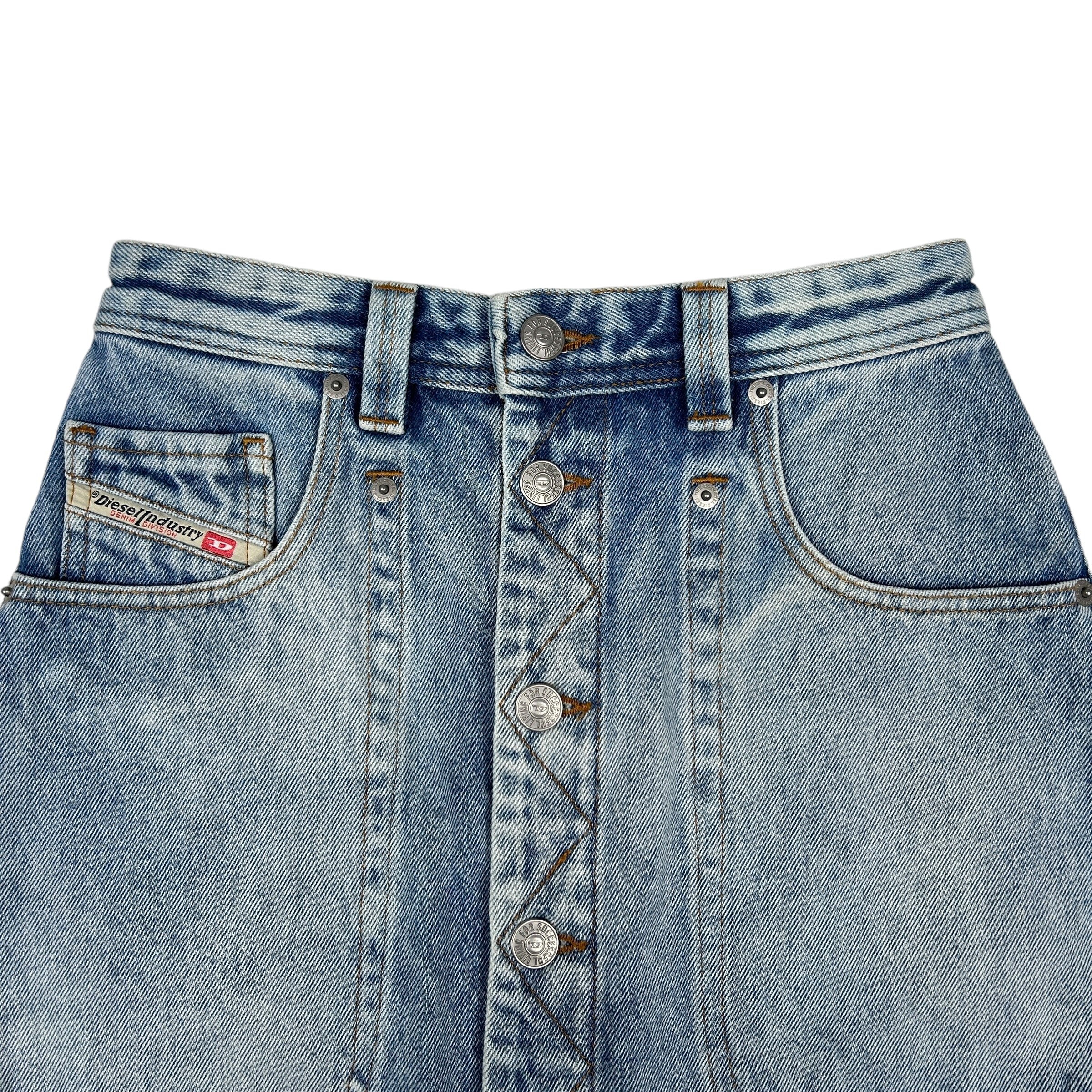 DIESEL DENIM CENTRAL BUTTON DENIM MAXI SKIRT