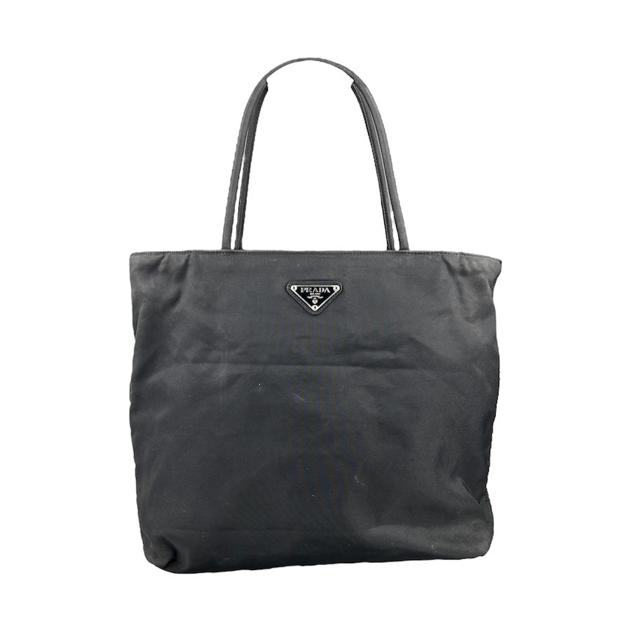 PRADA BLACK NYLON TOTE BAG