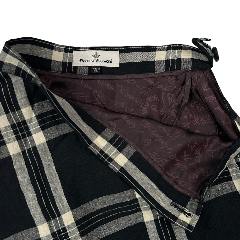 VIVIENNE WESTWOOD ASYMMETRICAL PLAID SKIRT