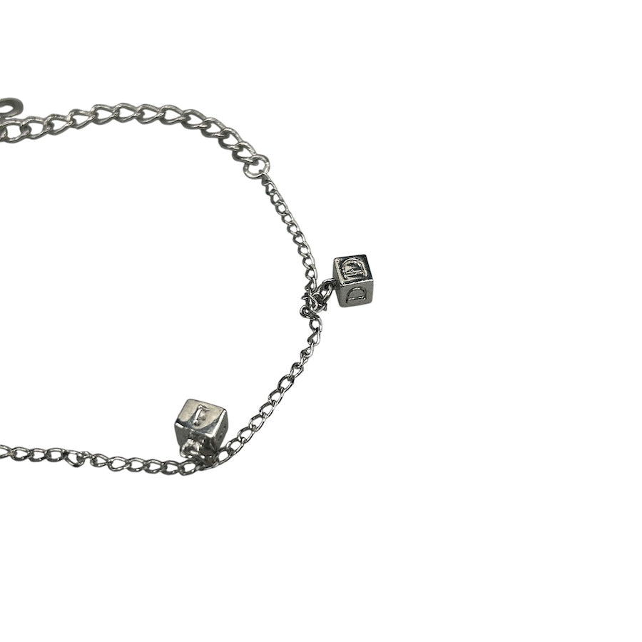 DIOR CUBE CHARM BRACELET - SILVER PLATED