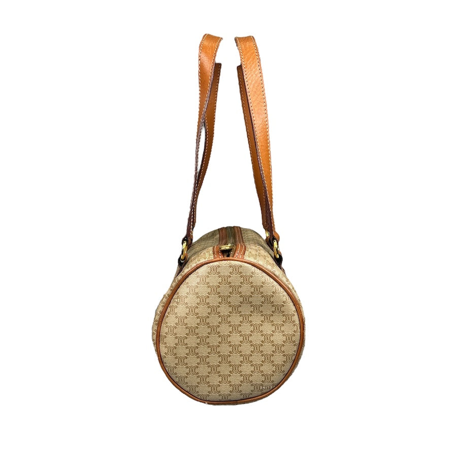 CELINE BEIGE MACADAM COATED CANVAS BARREL BAG (M94) 3URHF