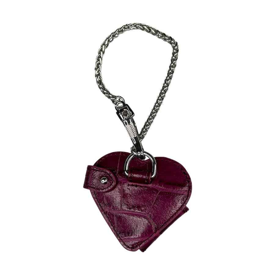 VIVIENNE WESTWOOD PURPLE LEATHER HEART KEYCHAIN - PHOTO & MIRROR