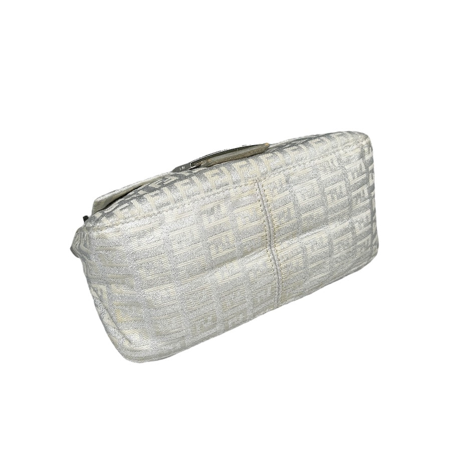 FENDI GLITTER ZUCCHINO CANVAS MINI BAGUETTE BAG