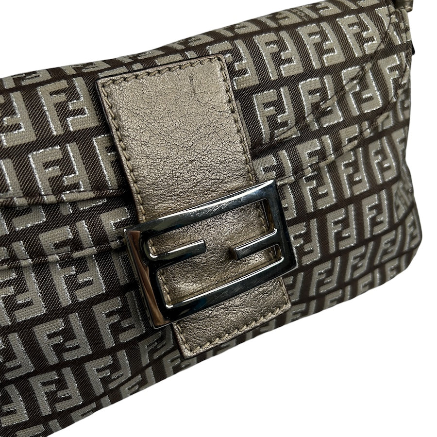 FENDI ZUCCHINO DOUBLE FLAP BAGUETTE BAG 032HFG