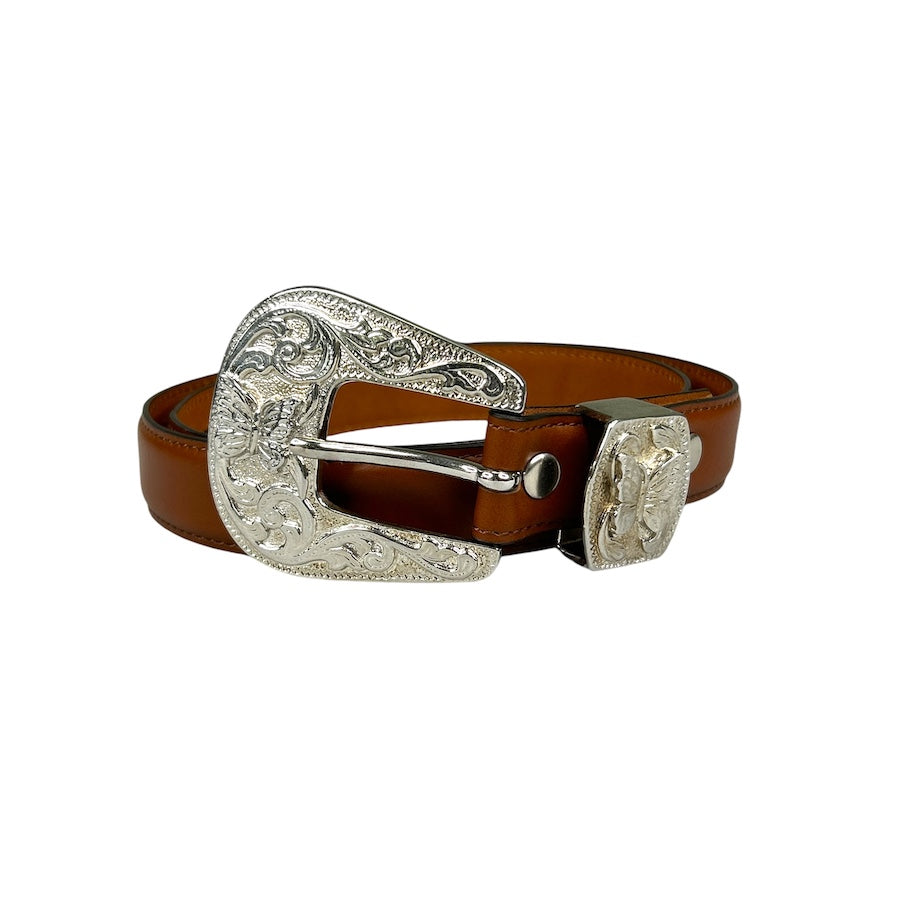 NEEDLES PAPILLON WESTERN TIP BELT - BROWN