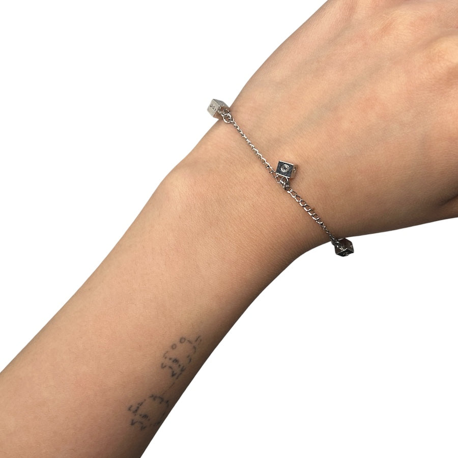 DIOR CUBE CHARM BRACELET - SILVER PLATED