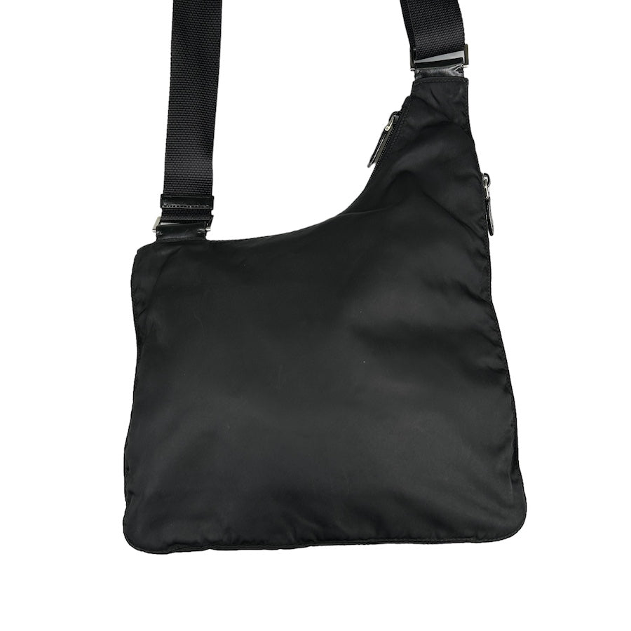 PRADA BLACK NYLON UTILITY SHOULDER BAG - BLACK