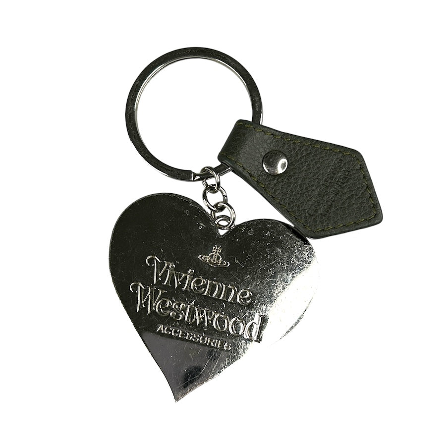 VIVIENNE WESTWOOD GREEN HEART ENAMEL KEYCHAIN G498RF