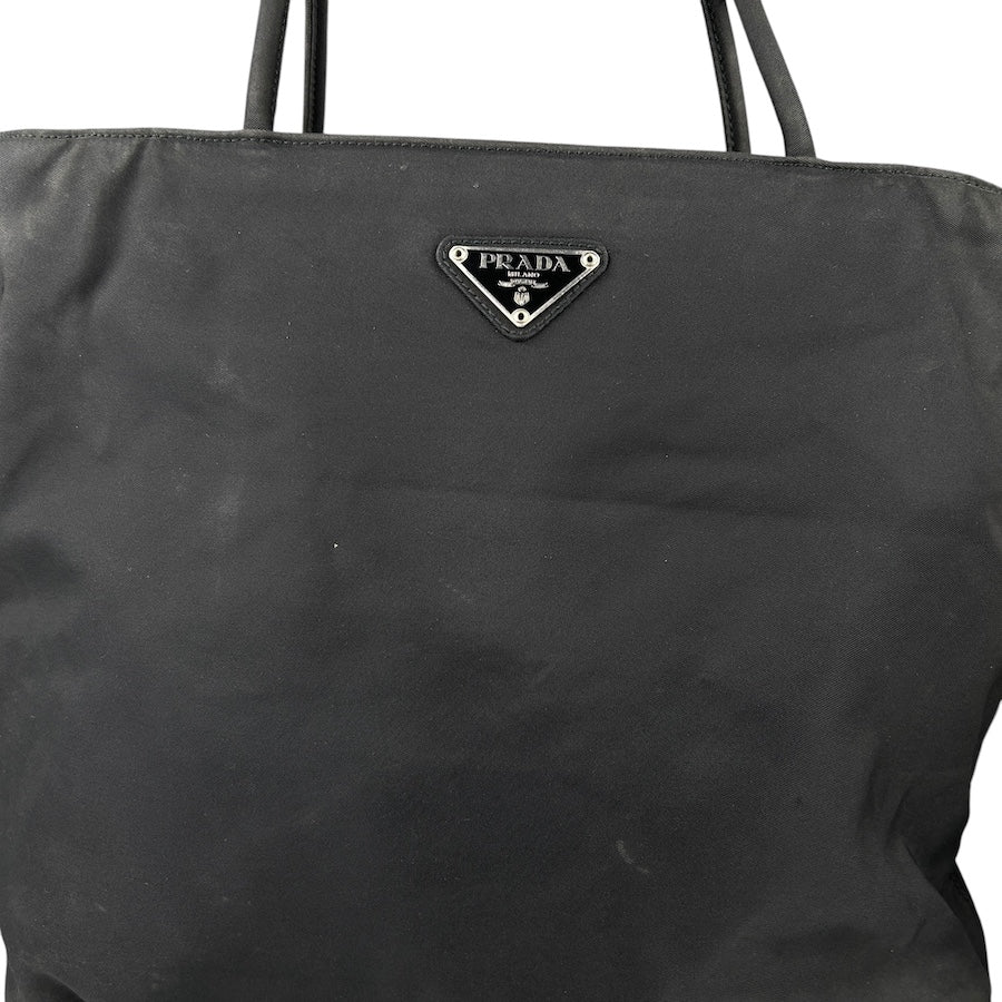 PRADA BLACK NYLON TOTE BAG