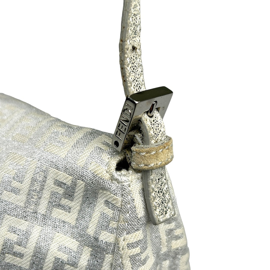 FENDI GLITTER ZUCCHINO CANVAS MINI BAGUETTE BAG