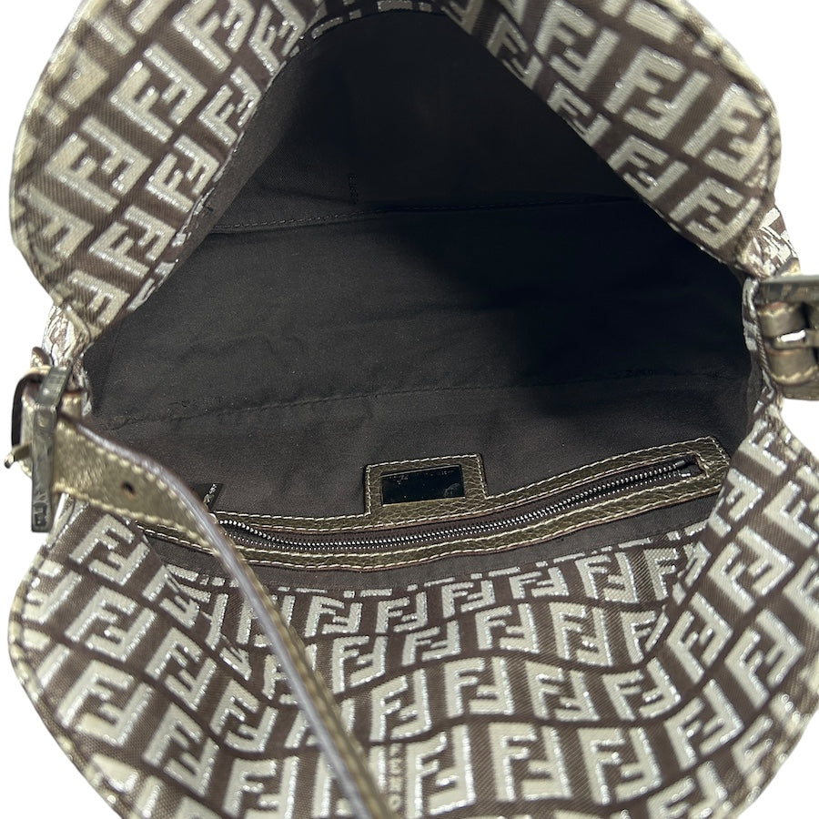 FENDI ZUCCHINO DOUBLE FLAP BAGUETTE BAG 032HFG