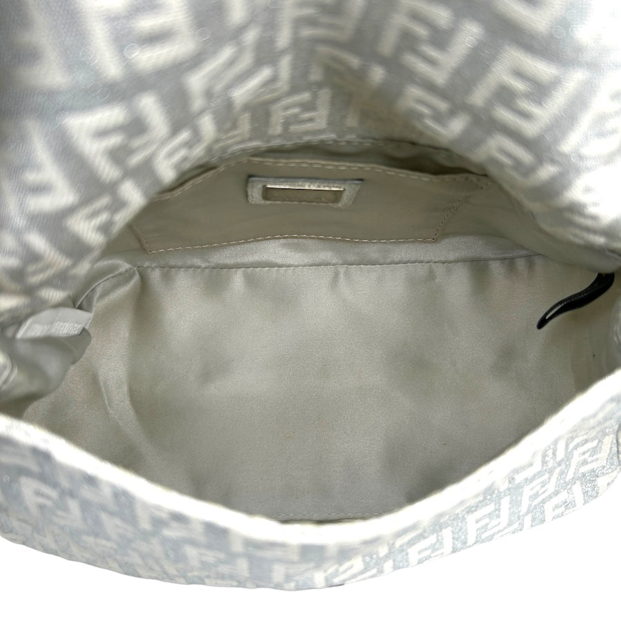FENDI GLITTER ZUCCHINO CANVAS MINI BAGUETTE BAG