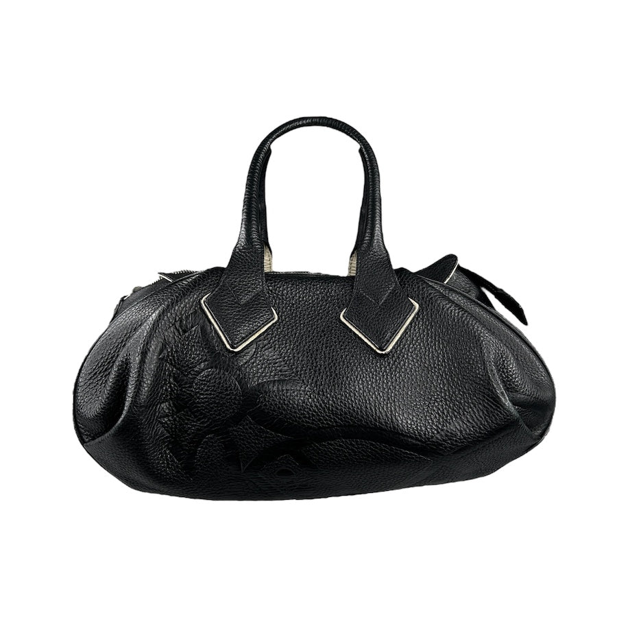 VIVIENNE WESTWOOD BLACK PEBBLED LEATHER BOWLER BAG