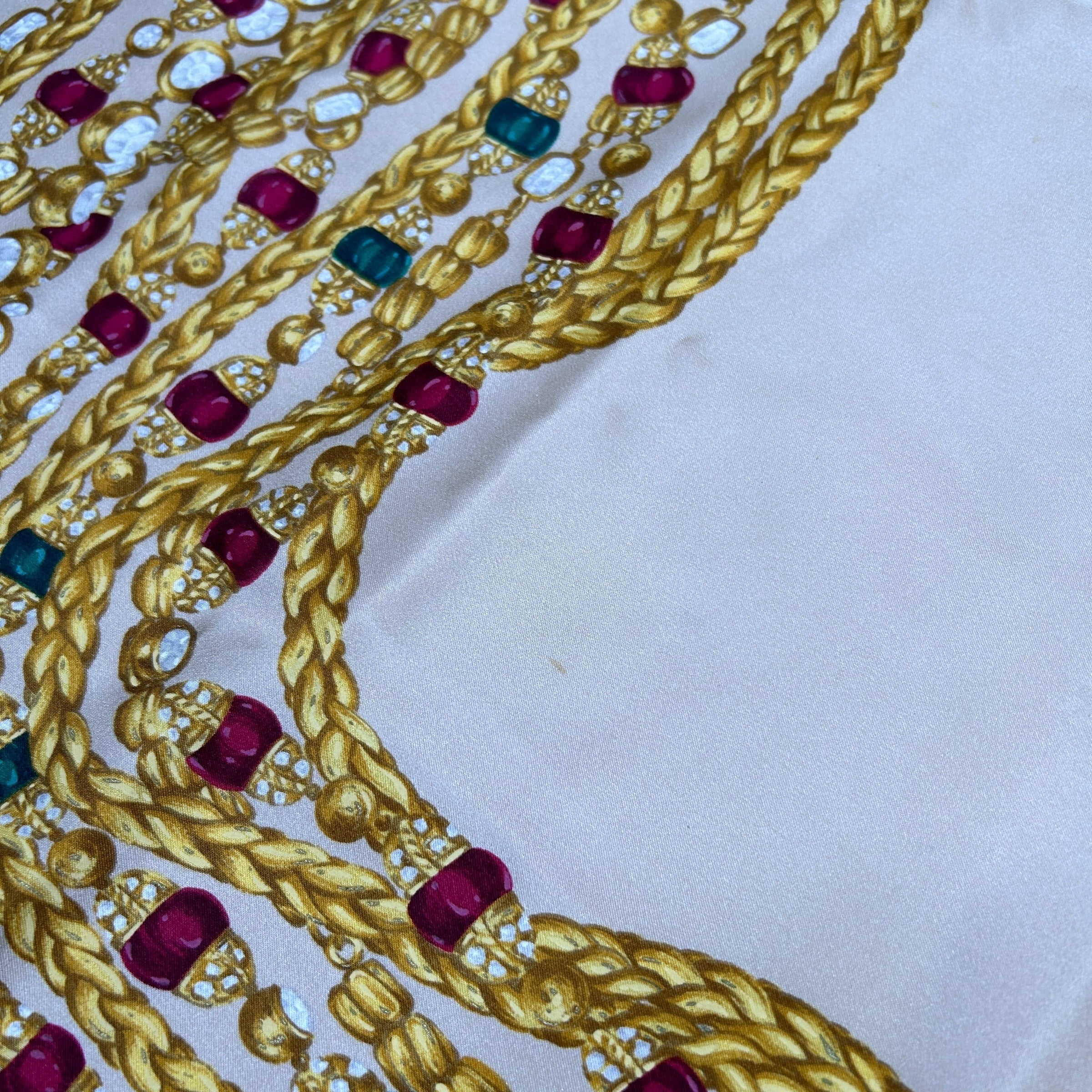 CHANEL GRIPOIX CHAIN SILK SCARF