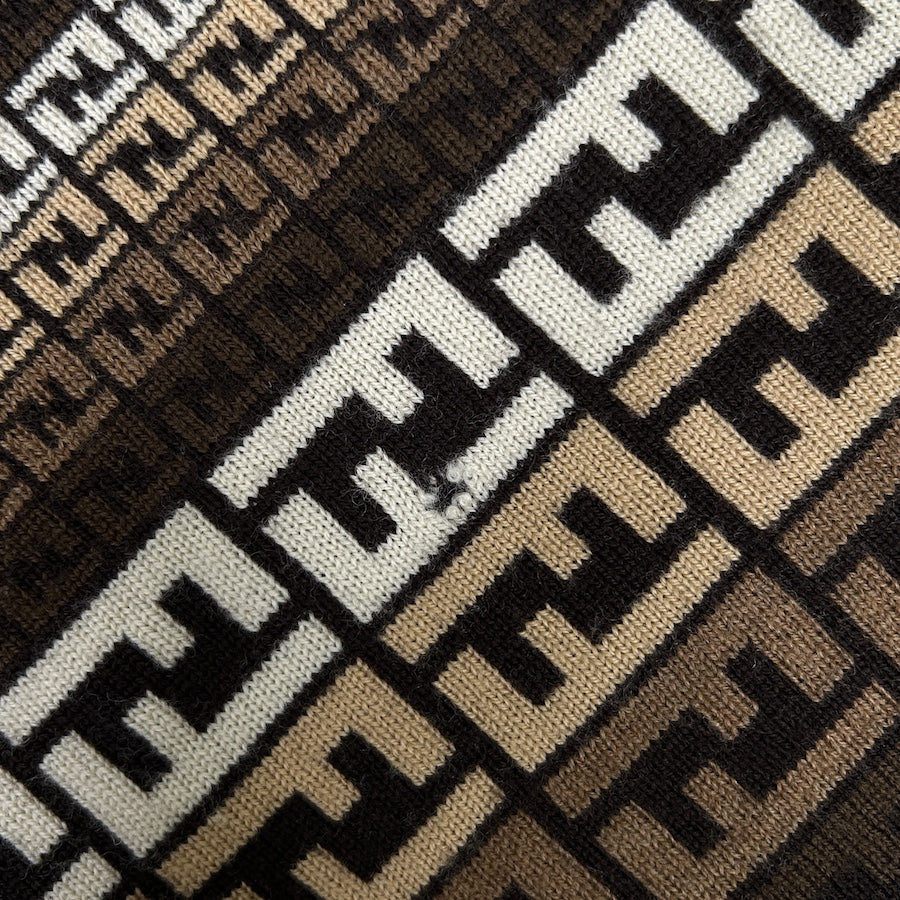 FENDI 3-tone brown zucca monogram scarf