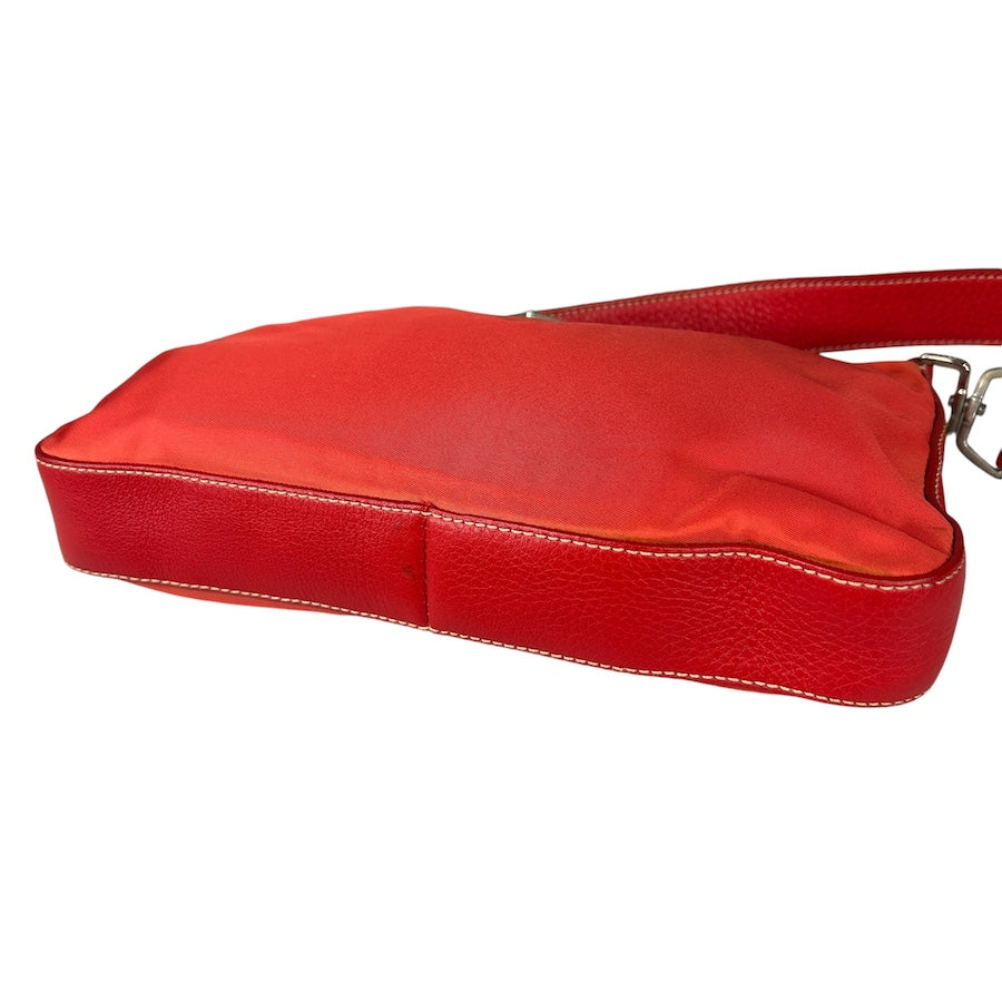 PRADA RED NYLON/LEATHER MINI SHOULDER BAG 032HF