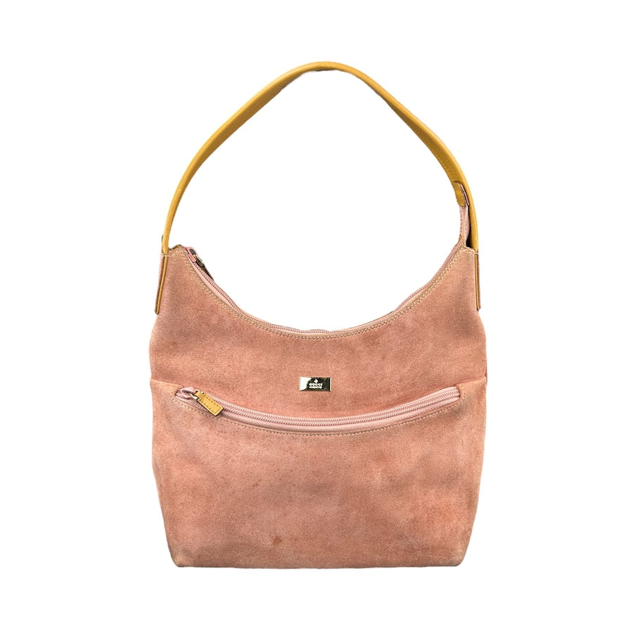 GUCCI PINK SUEDE HOBO SHOULDER BAG