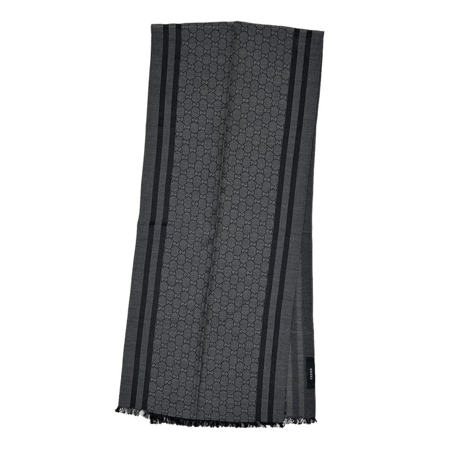 GUCCI silk/wool GG monogram stall scarf