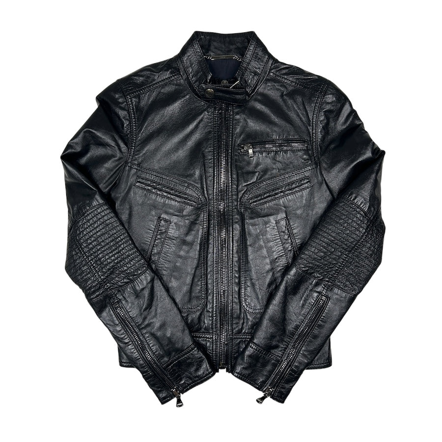 DOLCE & GABANA LAMB LEATHER RIDERS JACKET - BLACK 03HFG