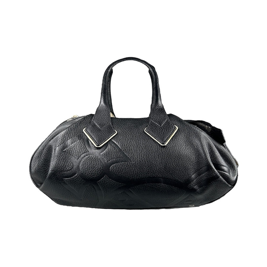 VIVIENNE WESTWOOD BLACK PEBBLED LEATHER BOWLER BAG