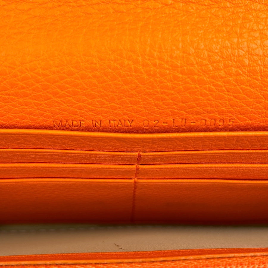 DIOR BEIGE / ORANGE TROTTER CANVAS LONG WALLET