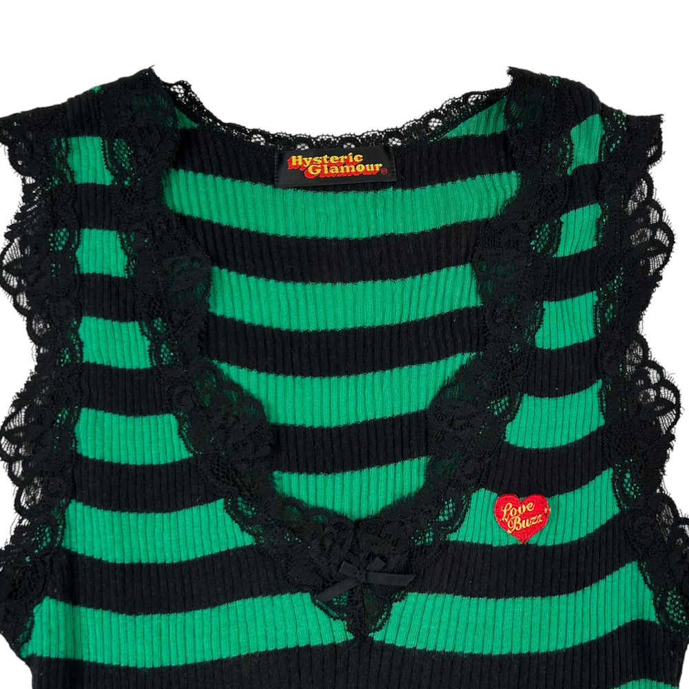 (NEW) HYSTERIC GLAMOUR LOVE BUZZ LACE TANK TOP