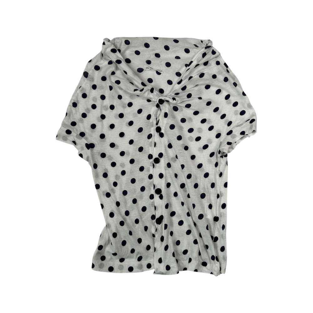 YOHJI YAMAMOTO + NOIR POLKA DOT BUTTON UP TOP