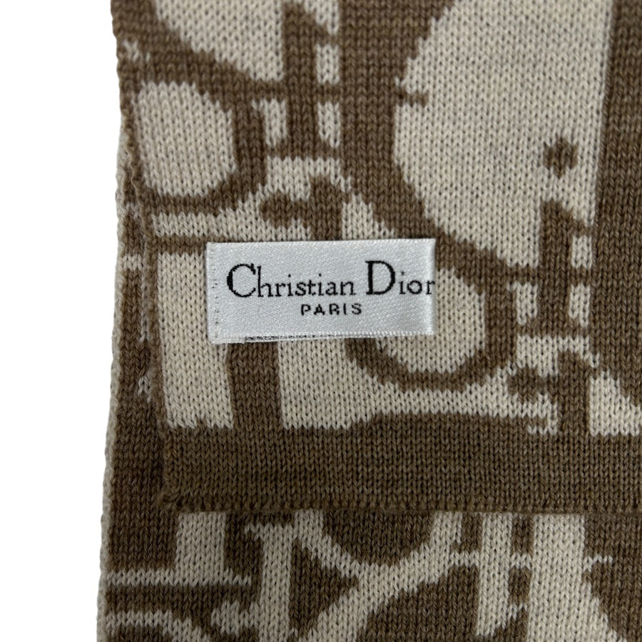DIOR beige/white large oblique monogram scarf