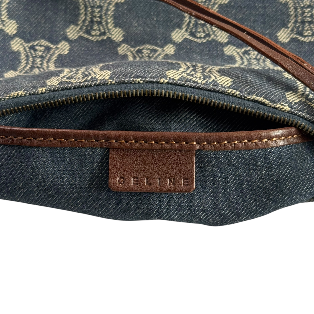 CELINE MACADAM DENIM POCHETTE BAG