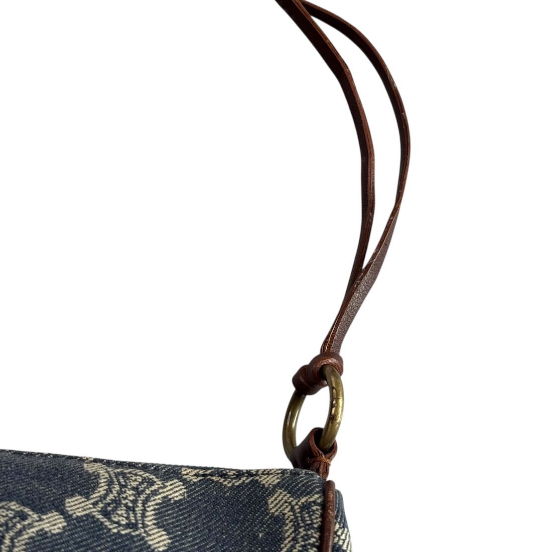 CELINE MACADAM DENIM POCHETTE BAG