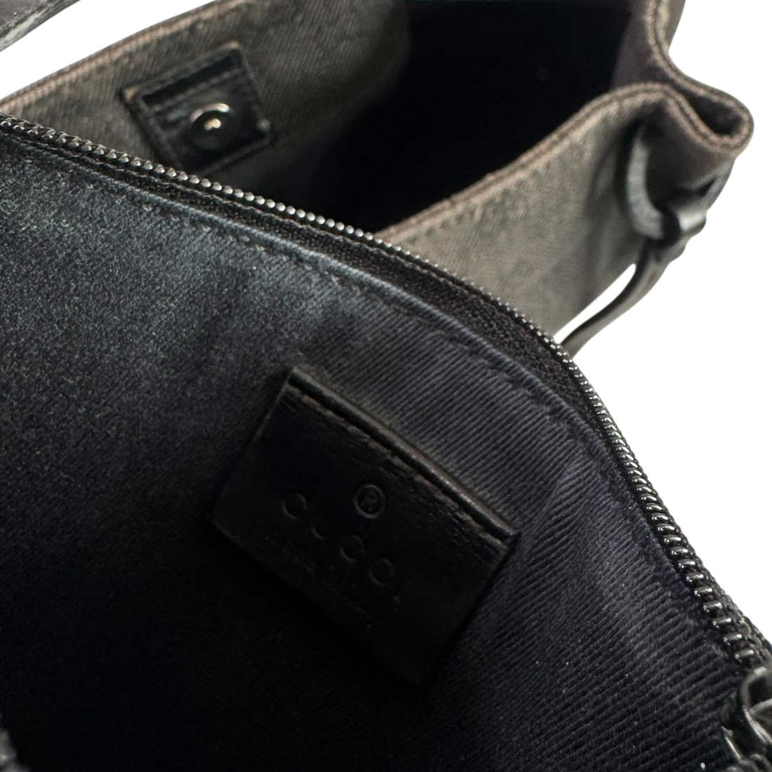 GUCCI GG CANVAS TOTE BAG W/ POUCH - GREY