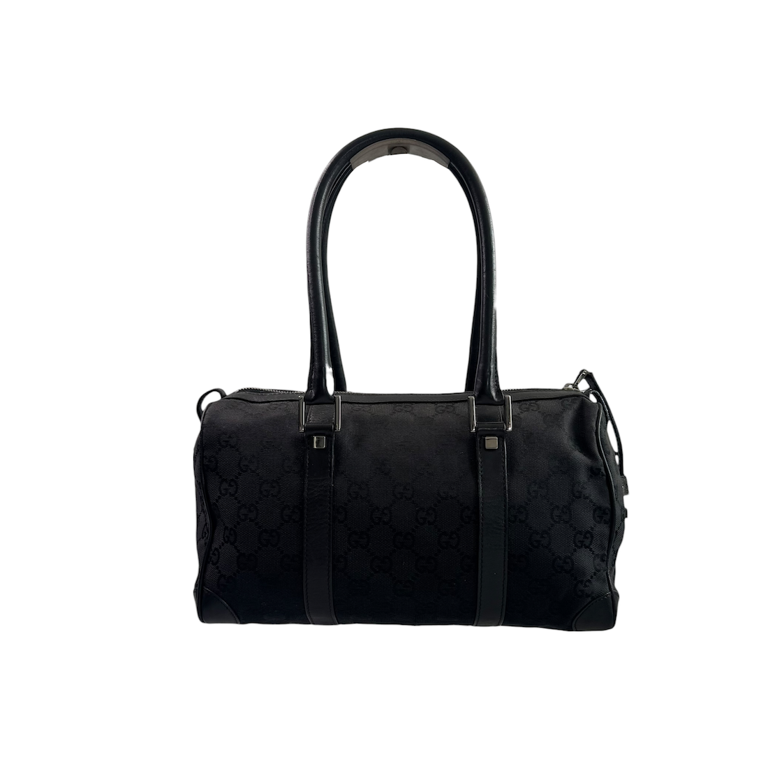 GUCCI GG CANVAS MINI BOSTON BAG - BLACK