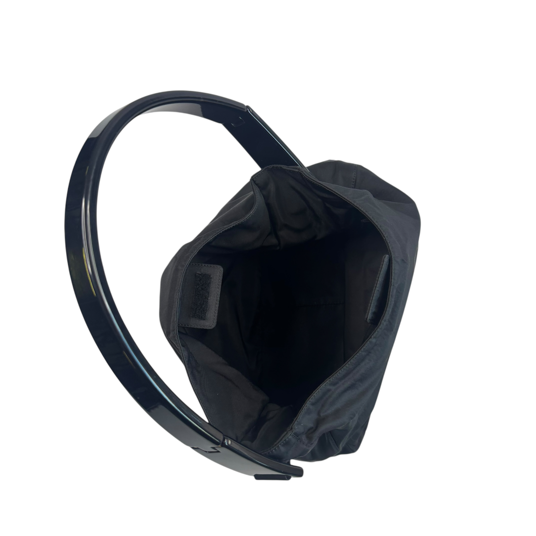 PRADA NYLON HOBO SHOULDER BAG - BLACK